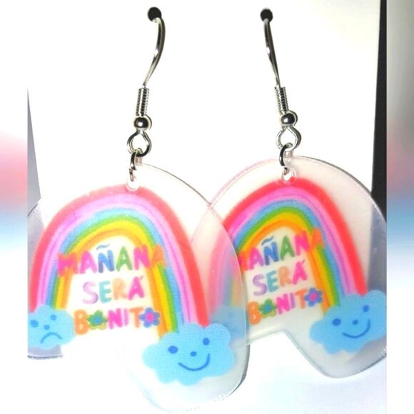 Colorful fun rainbow earrings - Picture 5 of 8